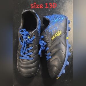 Kids Soccer Shoes - Black and Blue